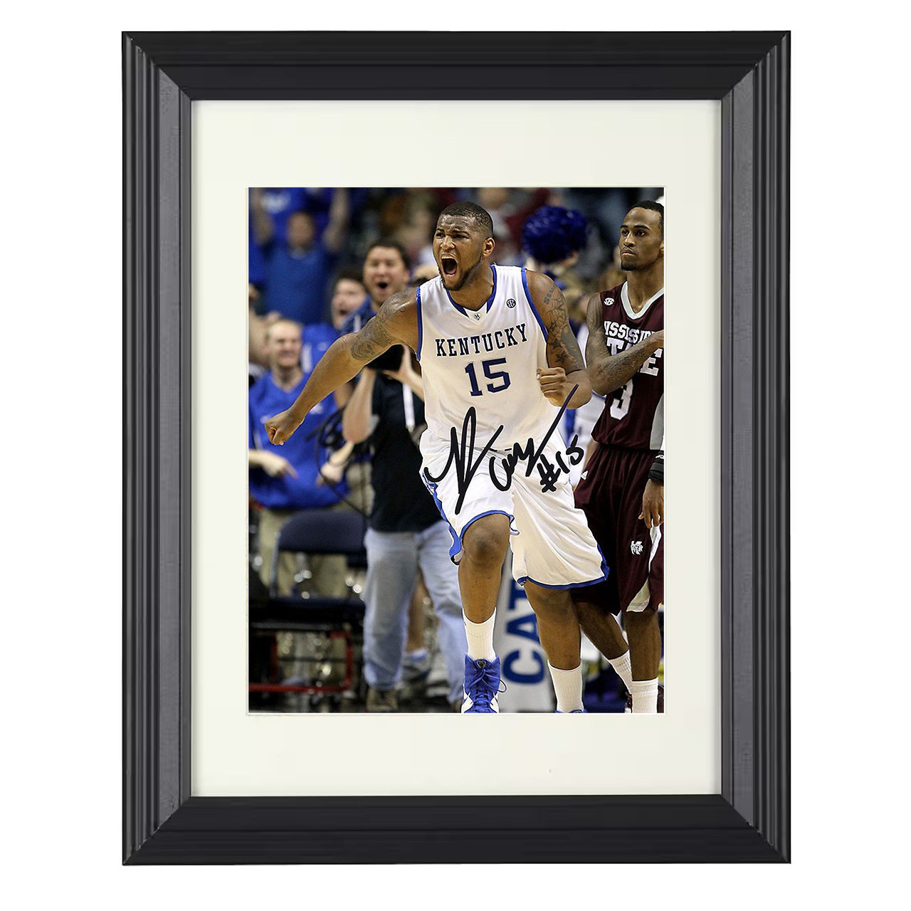 Kentucky – DeMarcus Cousins Power Drive – 8x10 black beveled framed college basketball wall art