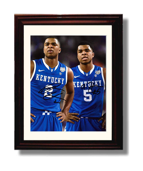 Kentucky Basketball Harrison Twins Double Threat Presence College Basketball Wall Art 8x10 Beveled Frame college basketball wall art print