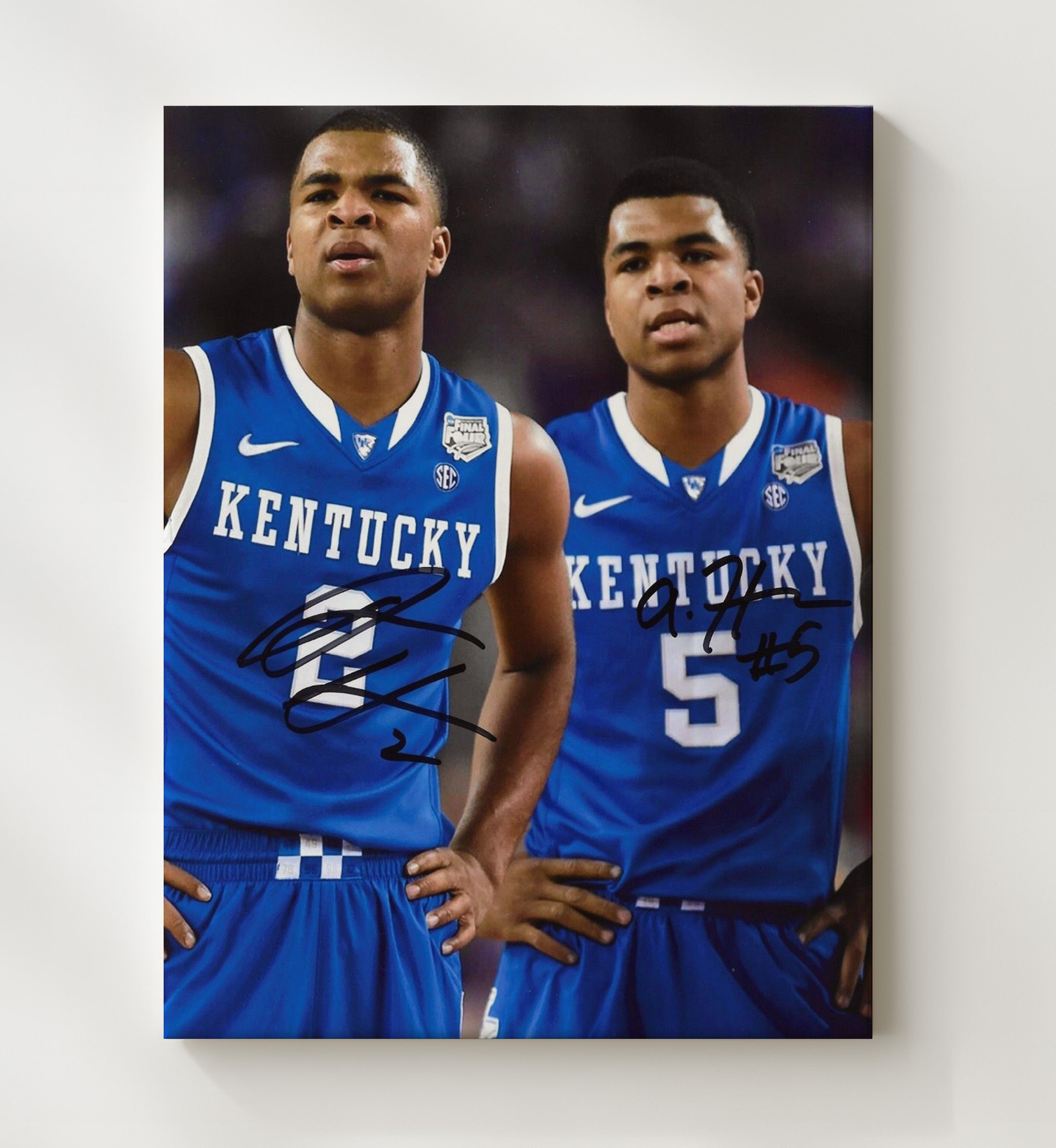 Kentucky Basketball Harrison Twins Double Threat Presence College Basketball Wall Art 20x24 Canvas college basketball wall art print