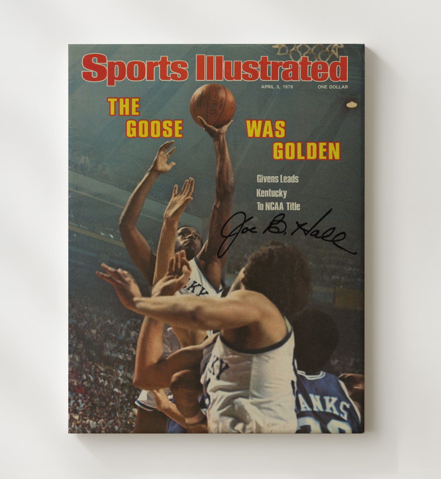 Kentucky Basketball Jack Givens Championship Shot NCAA Title 1978 SI College Basketball Wall Art 20x24 Canvas college basketball wall art print