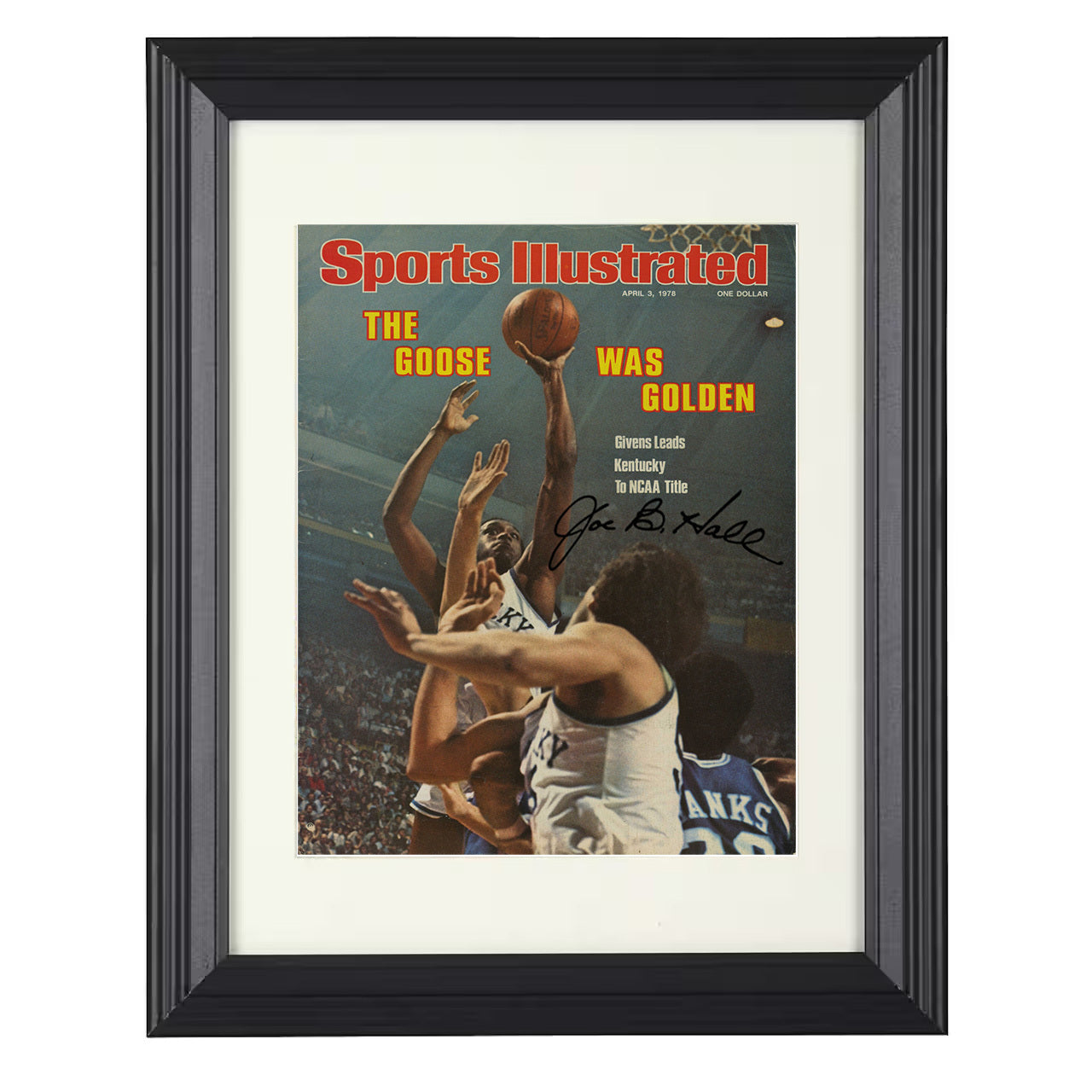 Kentucky – Jack Givens Championship Shot NCAA Title 1978 SI – 8x10 black beveled framed college basketball wall art