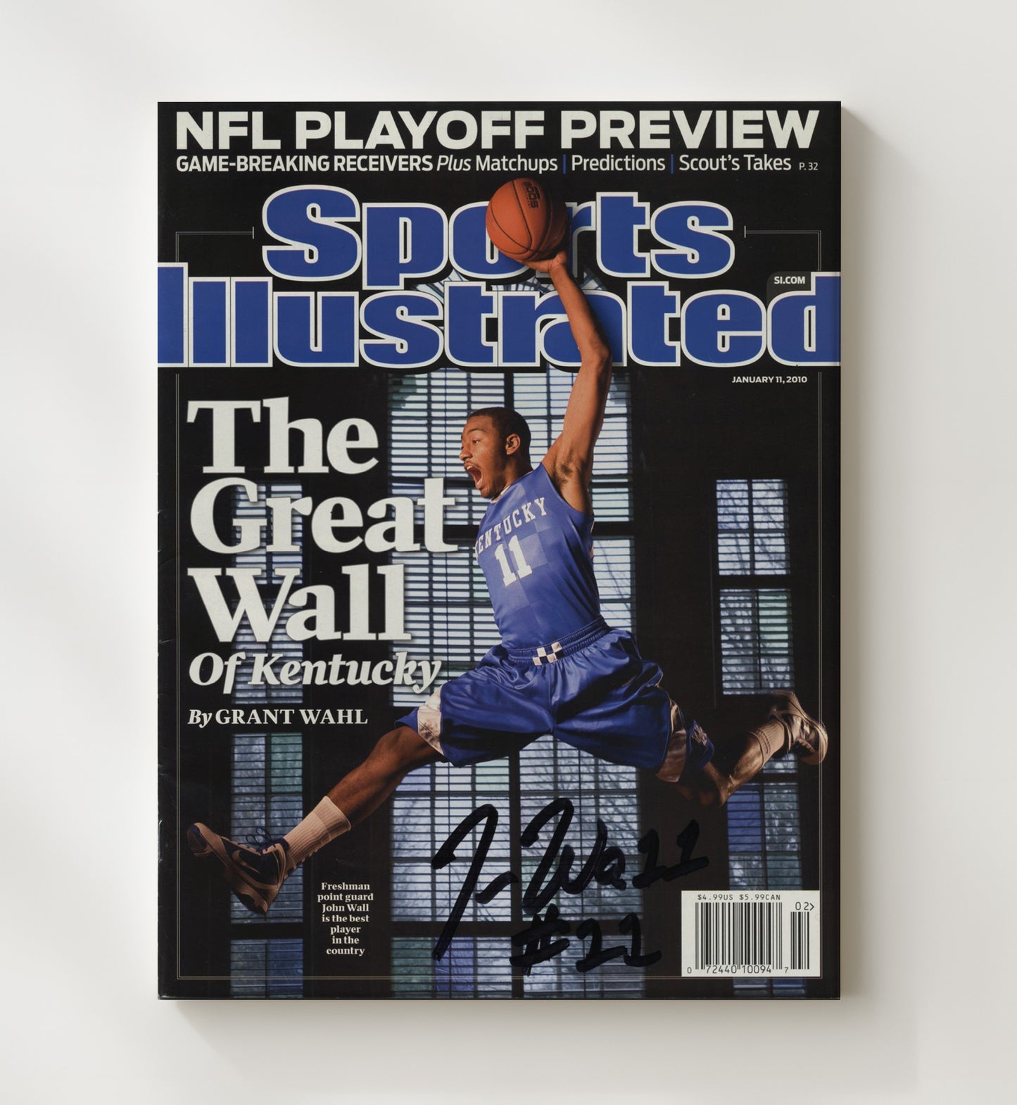 Kentucky Basketball John Wall Great Wall Feature SI 2010 College Basketball Wall Art 20x24 Canvas college basketball wall art print
