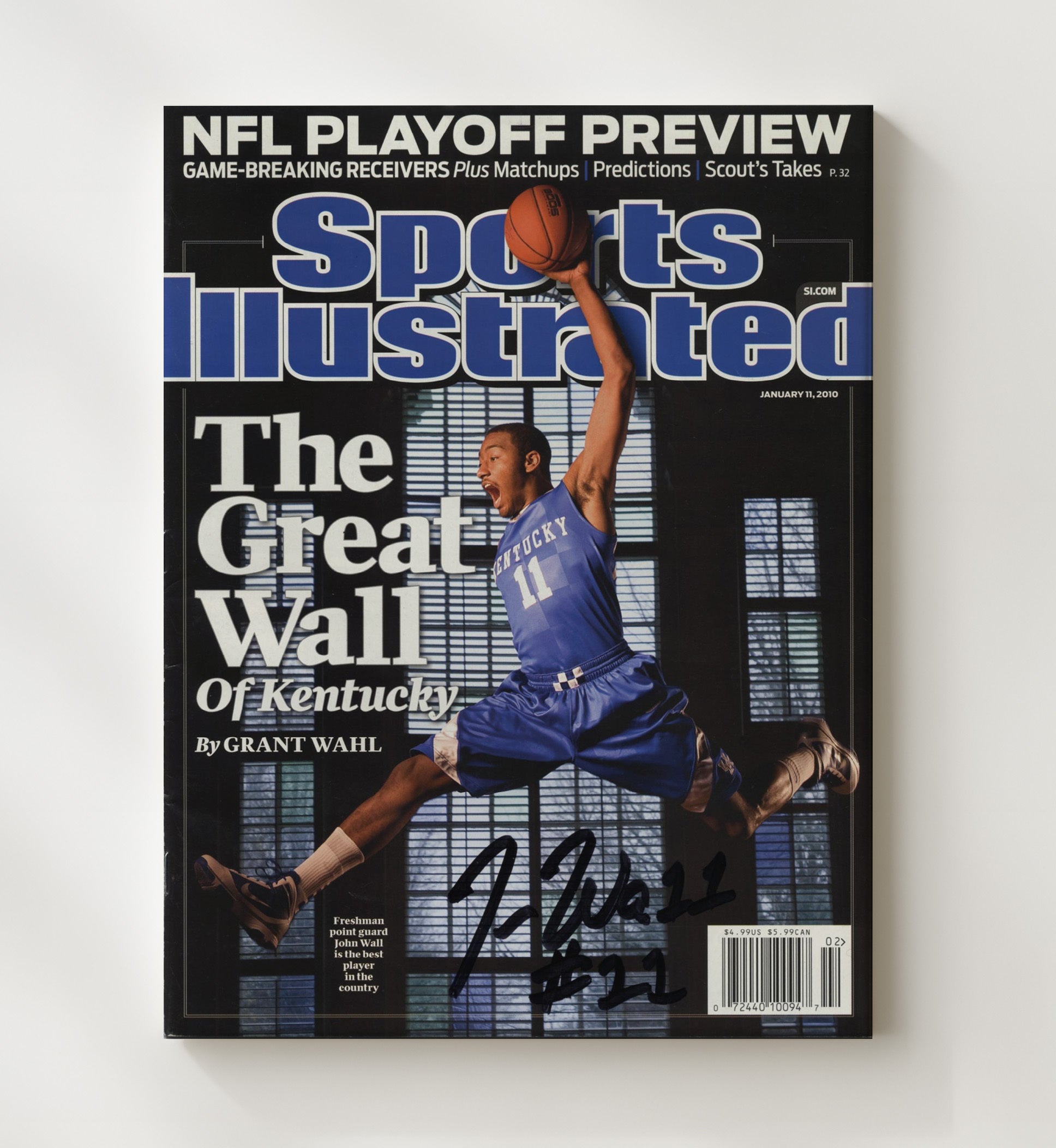 Kentucky Basketball John Wall Great Wall Feature SI 2010 College Basketball Wall Art 20x24 Canvas college basketball wall art print