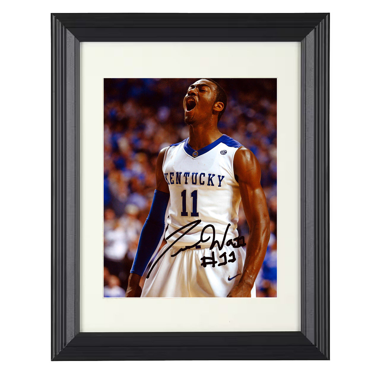 Kentucky – John Wall Roaring Wildcat Energy – 8x10 black beveled framed college basketball wall art