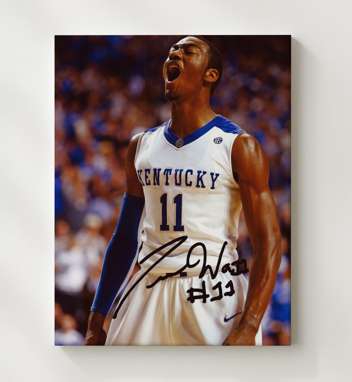 Kentucky Basketball John Wall Roaring Wildcat Energy College Basketball Wall Art 20x24 Canvas college basketball wall art print