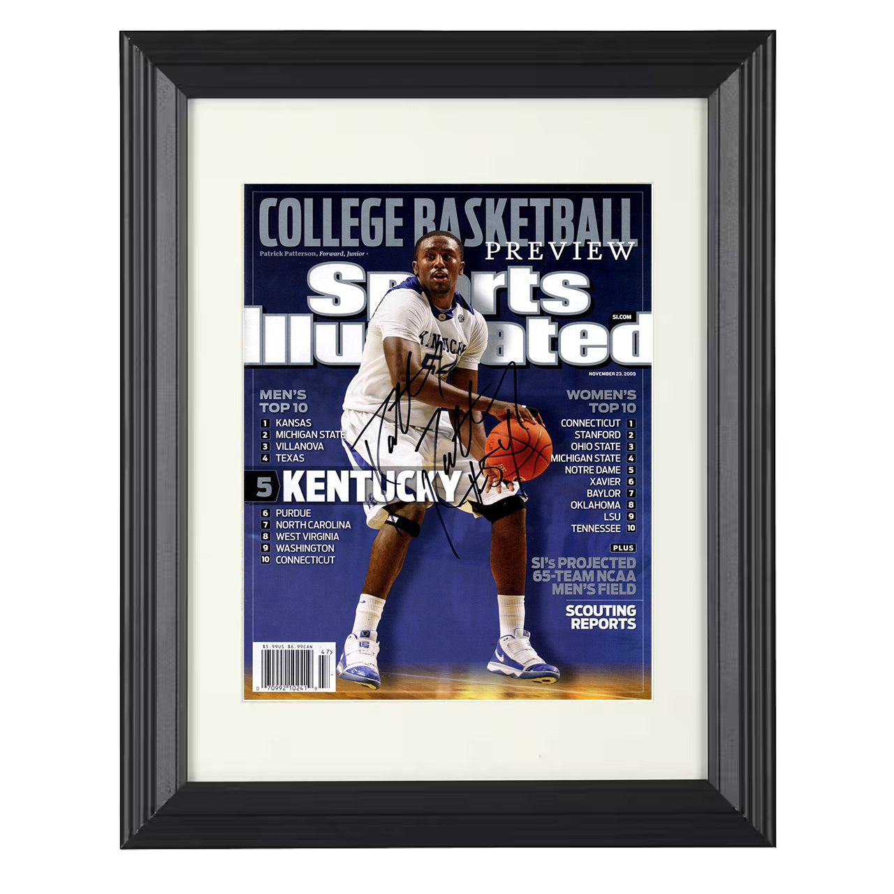 Kentucky – Patrick Patterson Rising Wildcats Preview 2009 SI – 8x10 black beveled framed college basketball wall art