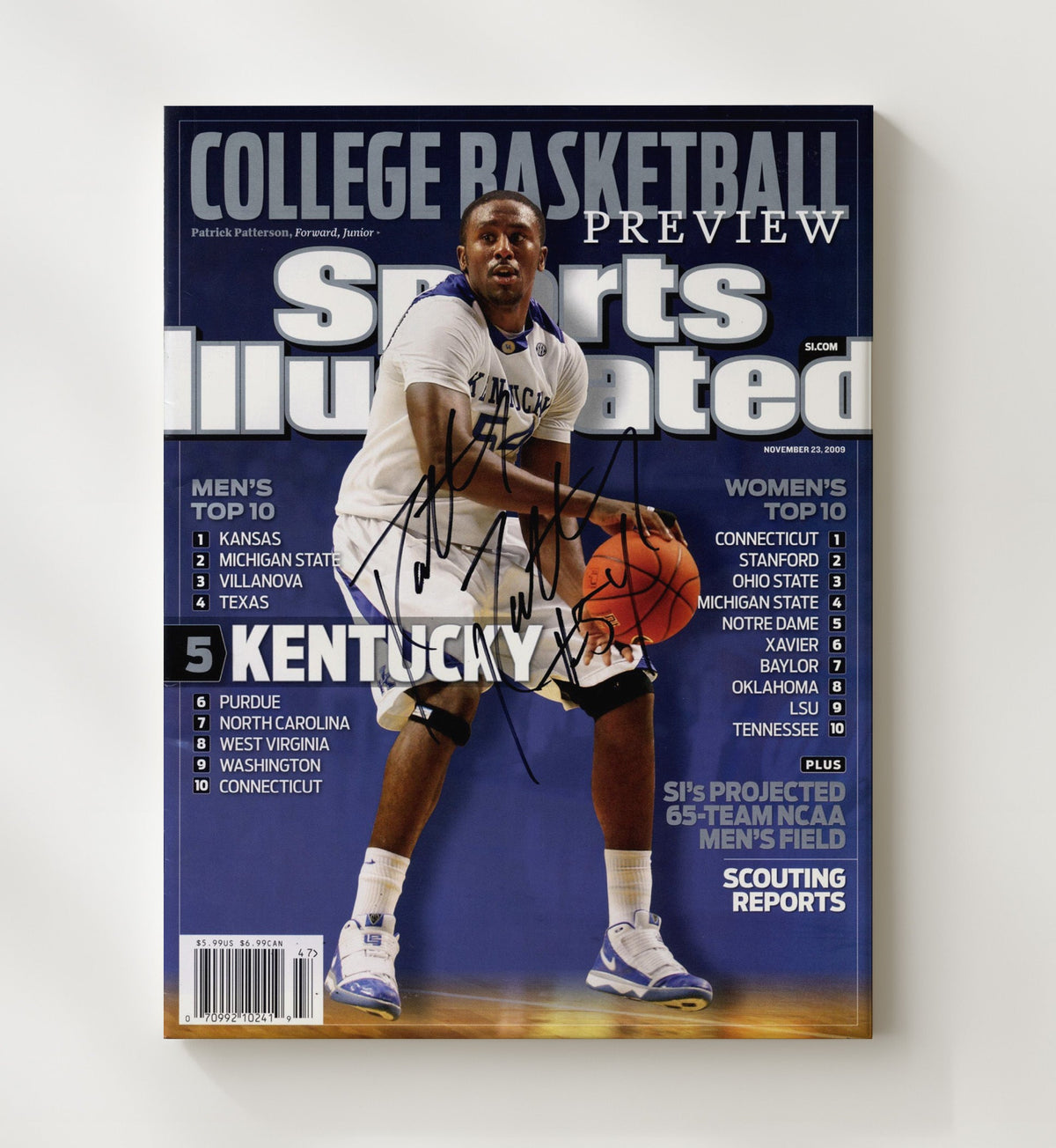 Kentucky Basketball Patrick Patterson Rising Wildcats Preview SI 2009 8x10 Canvas college basketball wall art