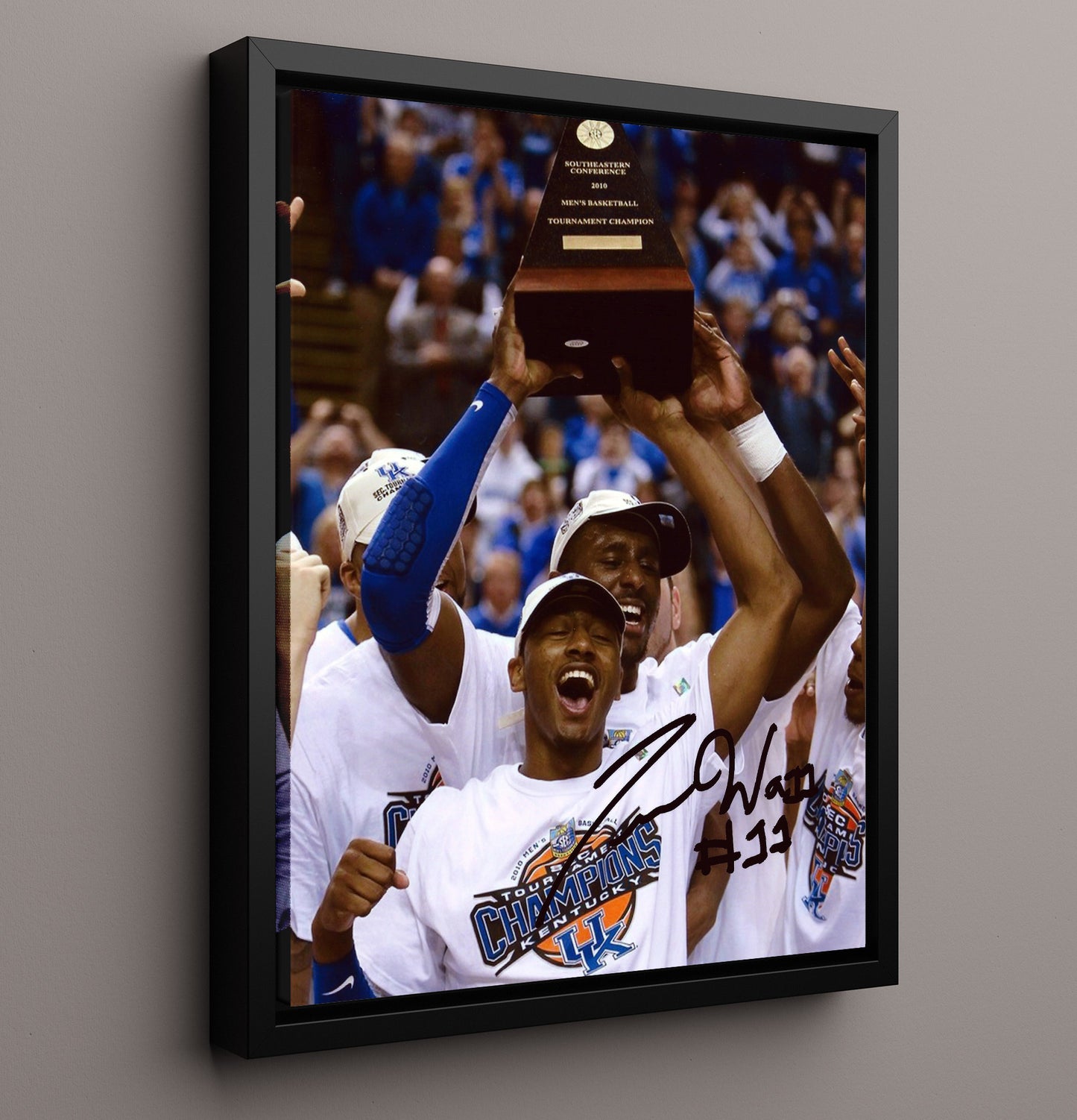 Kentucky Basketball SEC Tournament Champions Celebration 2010 College Basketball Wall Art 16x20 Framed Canvas college basketball wall art print