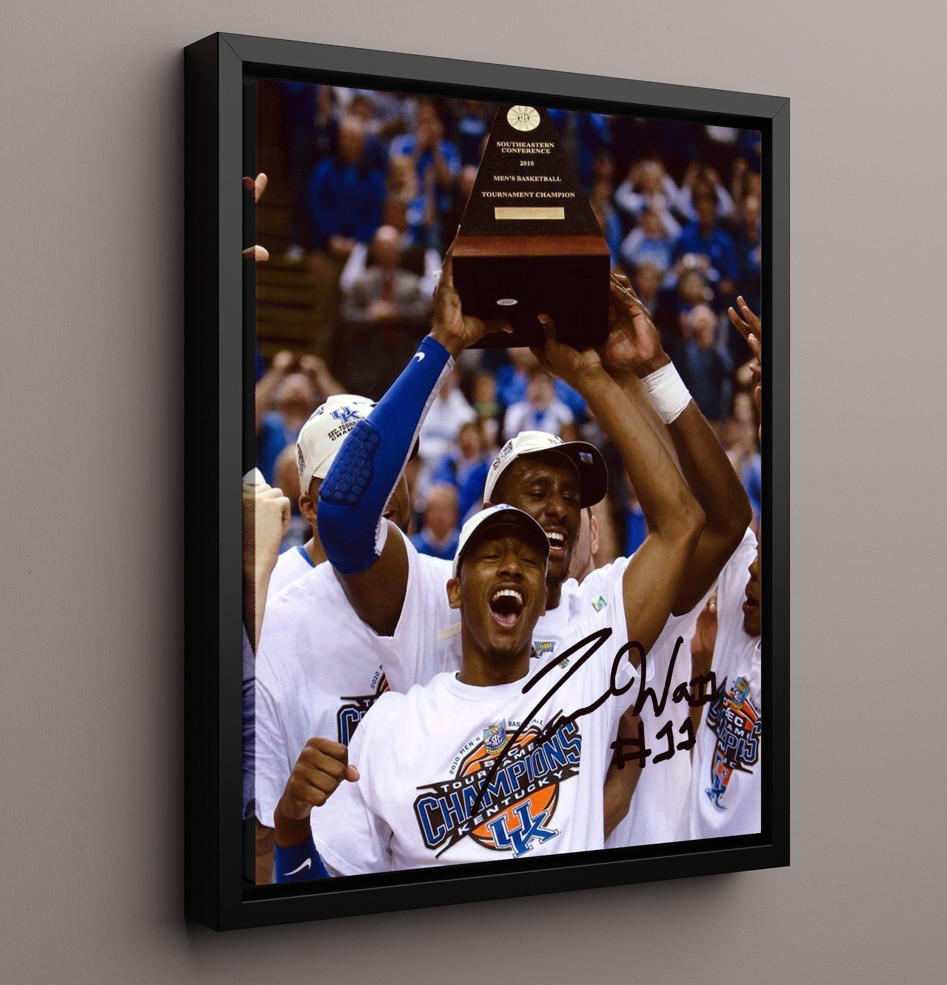 Kentucky Basketball SEC Tournament Champions Celebration 2010 College Basketball Wall Art 16x20 Framed Canvas college basketball wall art print