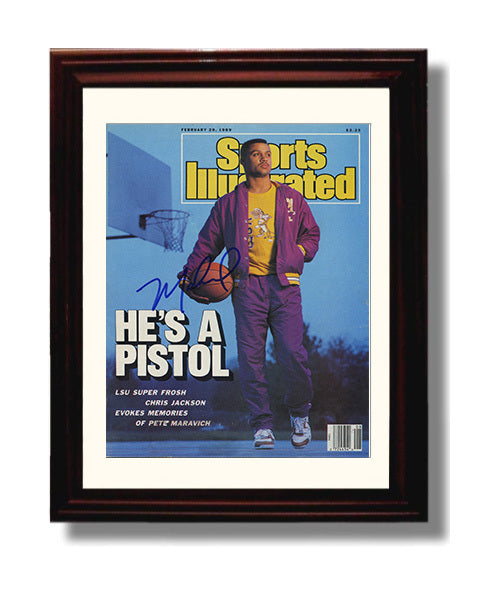 LSU Basketball Chris Jackson Scoring Legend SI Cover College Basketball Wall Art 8x10 Beveled Frame college basketball wall art print