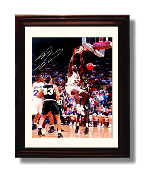 LSU Basketball Shaq LSU Legend Power Dunk College Basketball Wall Art 8x10 Beveled Frame college basketball wall art print