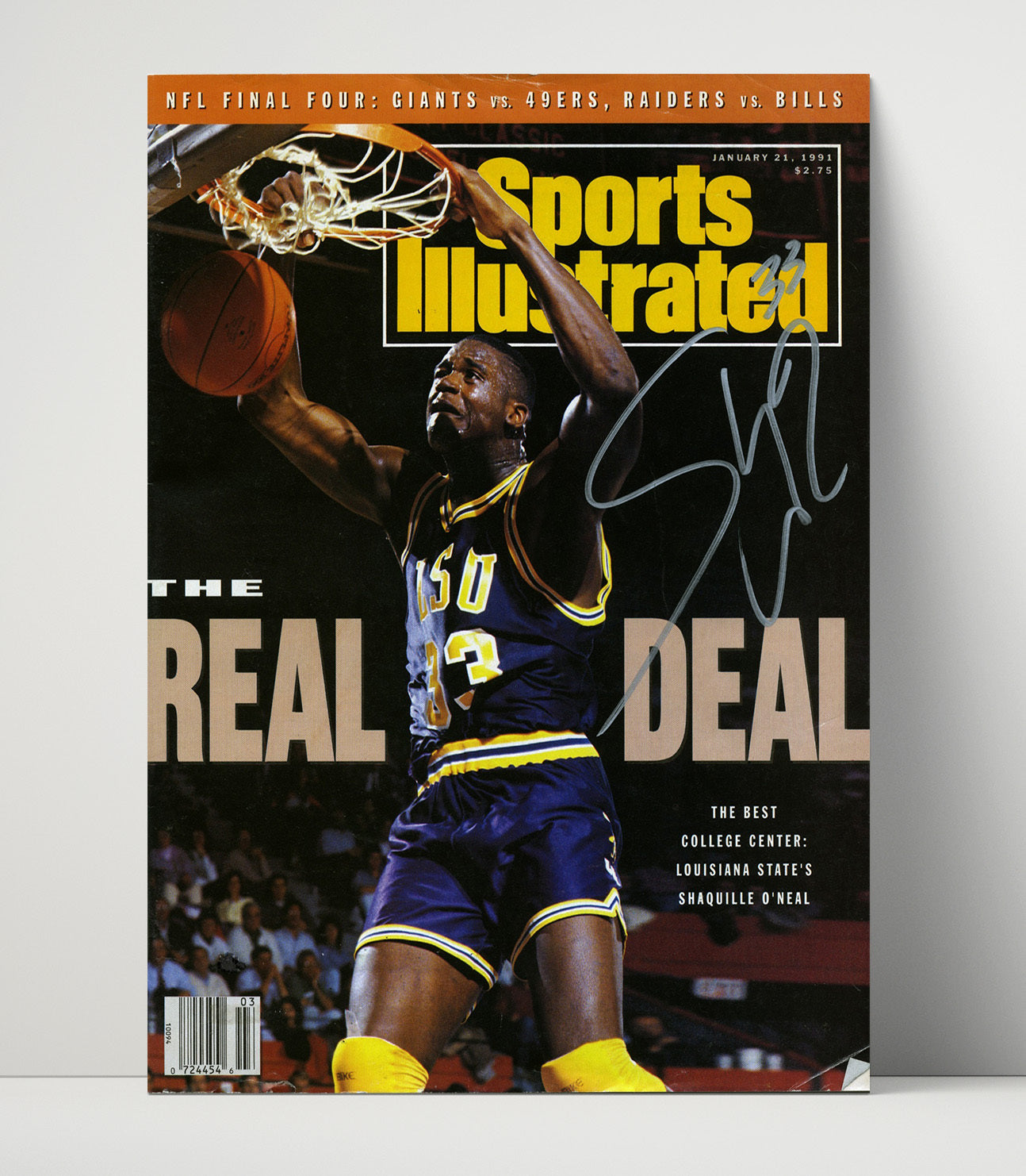 LSU Basketball Shaq LSU Legend The Real Deal SI Cover College Basketball Wall Art 16x20 Unframed Print college basketball wall art print