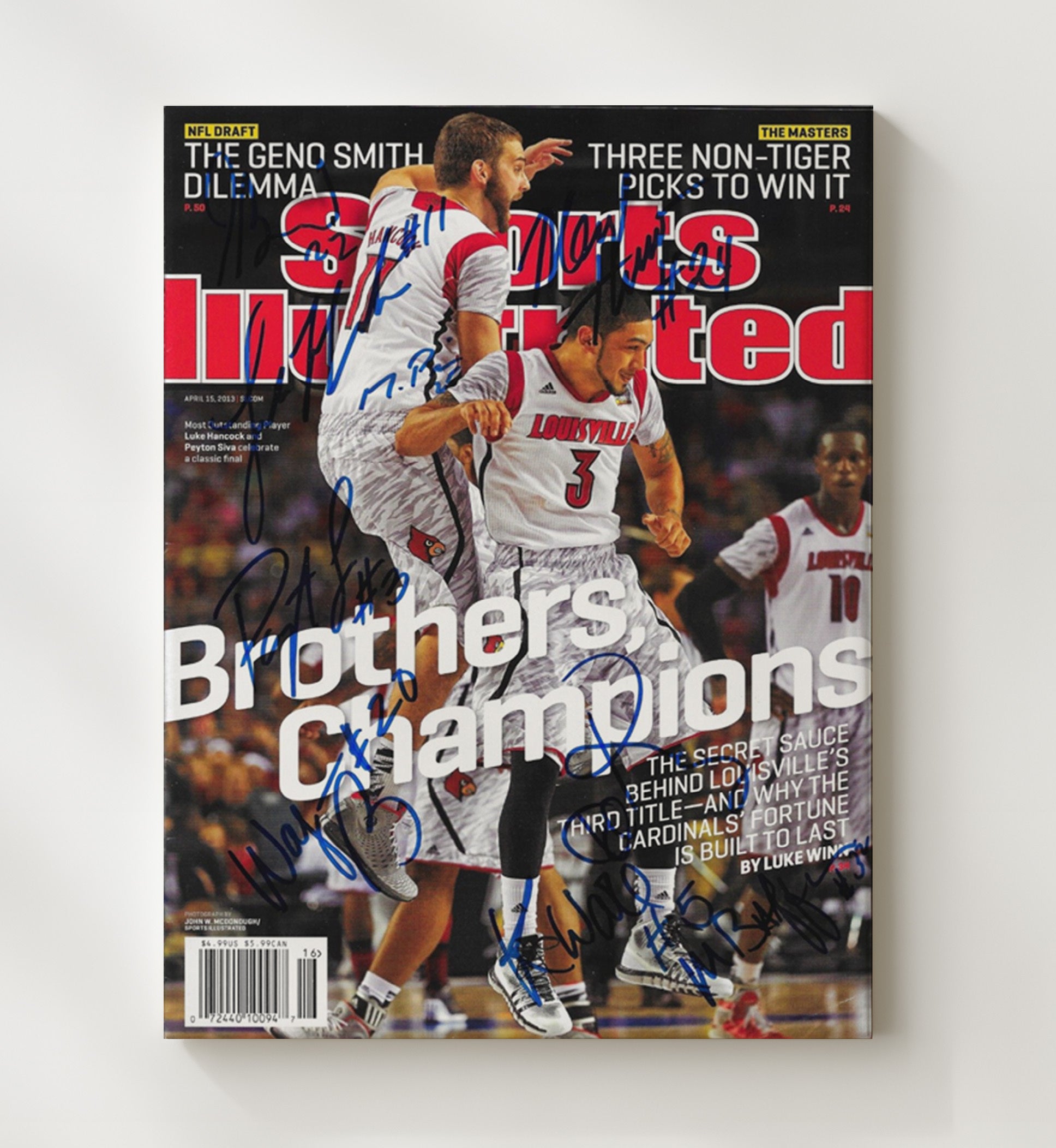 Louisville Cardinals a championship celebration SI Cover 2013 College Basketball Wall Art 20x24 Canvas college basketball wall art print