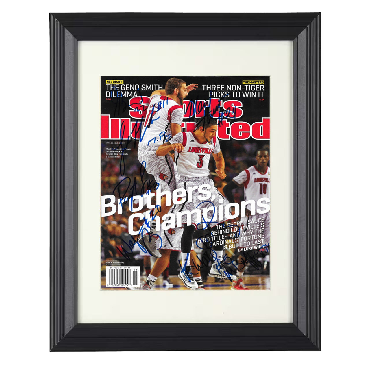 Louisville – Cardinals Title Celebration 2013 SI – 8x10 black beveled framed college basketball wall art