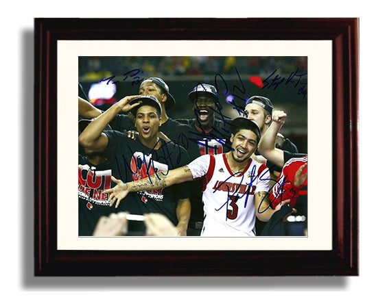 Louisville Basketball 2013 Championship Team Celebration Group College Basketball Wall Art 8x10 Beveled Frame college basketball wall art print