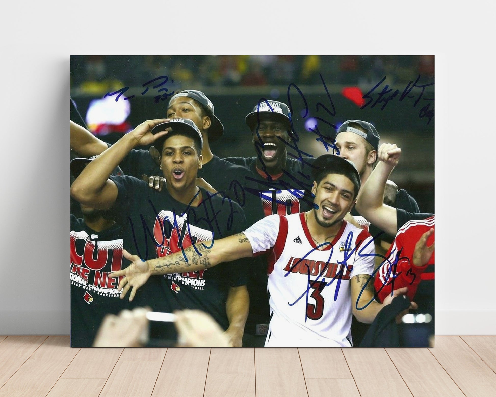 Louisville Basketball 2013 Championship Team Celebration Group College Basketball Wall Art 16x20 Unframed Print college basketball wall art print