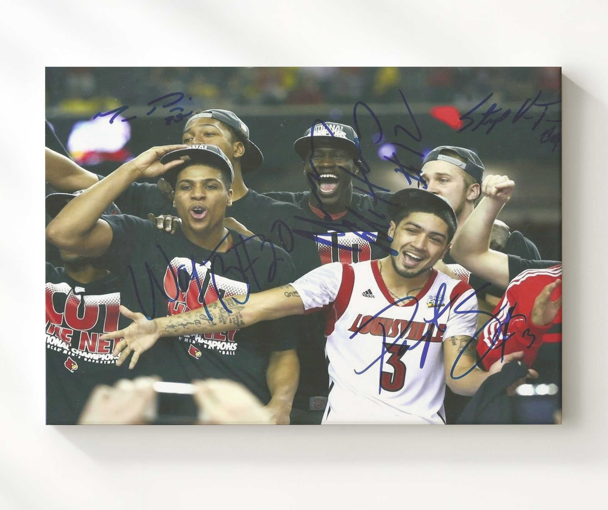 Louisville Basketball 2013 Championship Team Celebration Group College Basketball Wall Art 20x24 Canvas college basketball wall art print