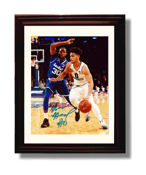 Marquette Basketball Markus Howard Explosive Drive College Basketball Wall Art 8x10 Beveled Frame college basketball wall art print