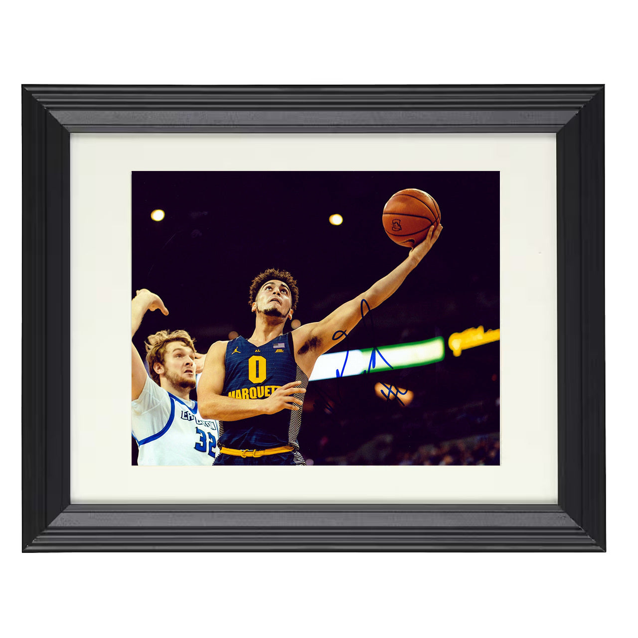 Marquette – Markus Howard Layup Extension Finish – 8x10 black beveled framed college basketball wall art