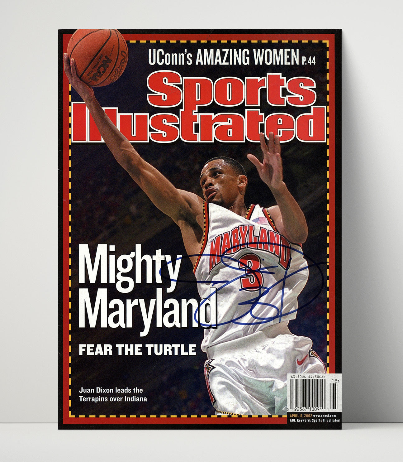 Maryland Basketball Juan Dixon Maryland Legend Fear The Turtle SI Cover College Basketball Wall Art 16x20 Unframed Print college basketball wall art print