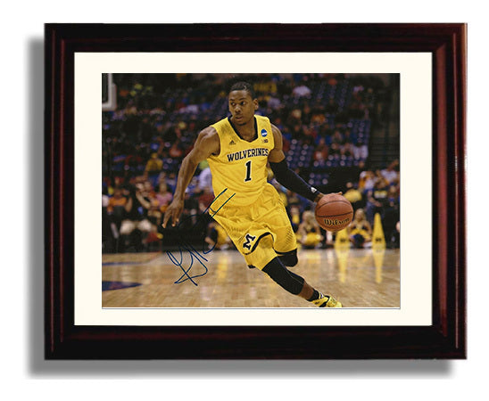 Michigan Basketball Glenn Robinson III Dribble Drive College Basketball Wall Art 8x10 Beveled Frame college basketball wall art print
