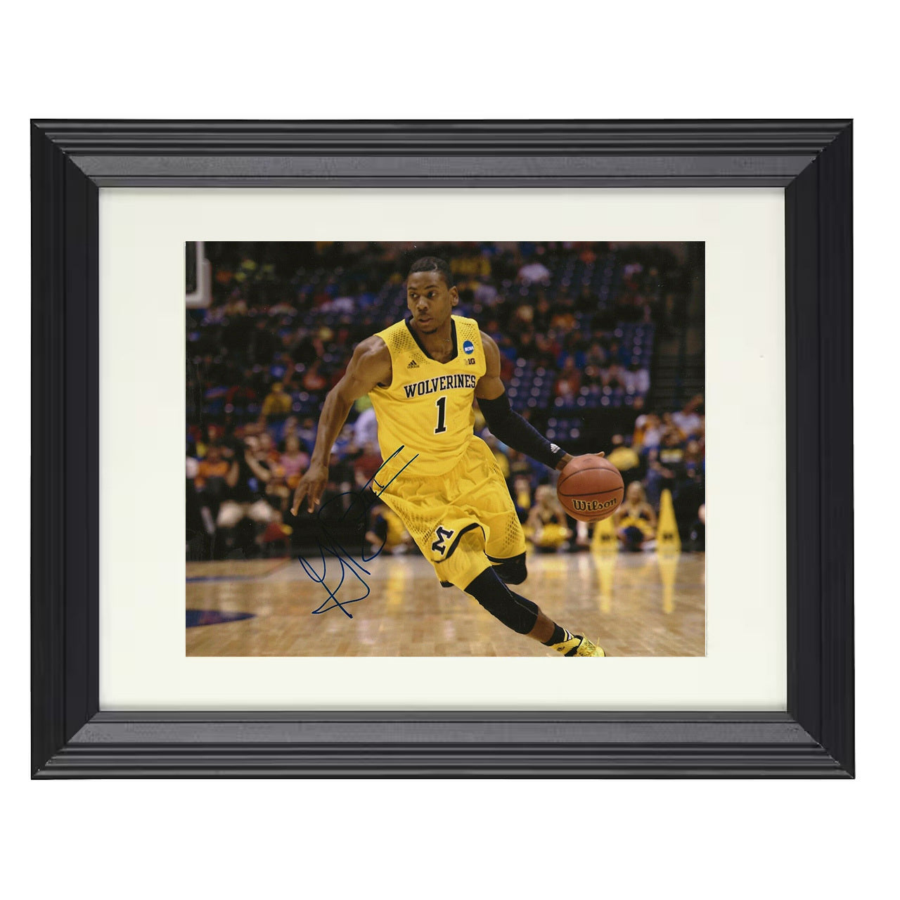 Michigan – Glenn Robinson III Dribble Drive – 8x10 black beveled framed college basketball wall art