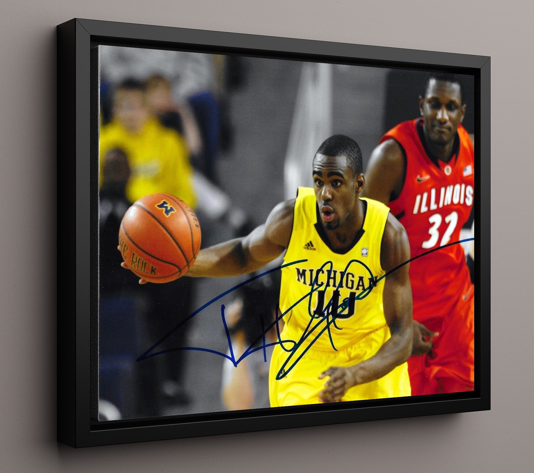 Michigan Basketball Tim Hardaway Jr Wolverine Sharpshooter College Basketball Wall Art 16x20 Framed Canvas college basketball wall art print