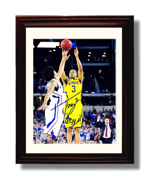 Michigan Basketball Trey Burke Clutch Dagger Three College Basketball Wall Art 8x10 Beveled Frame college basketball wall art print