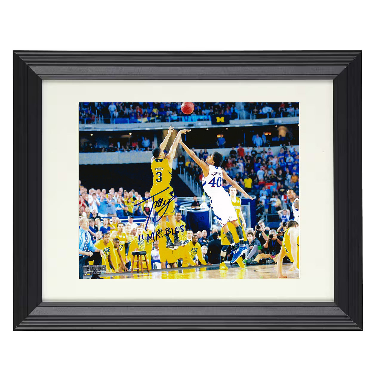 Michigan – Trey Burke Game Winning Jumper – 8x10 black beveled framed college basketball wall art