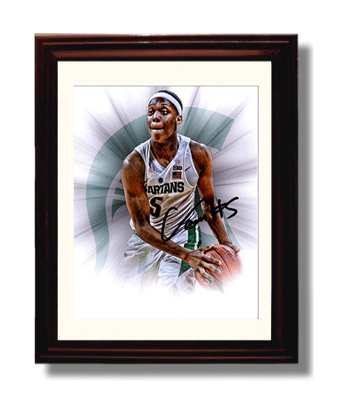 Michigan State Cassius Winston Ball Control Spotlight College Basketball Wall Art 8x10 Beveled Frame college basketball wall art print