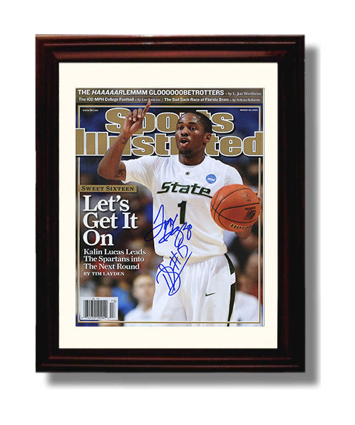 Michigan State Kalin Lucas Sweet Sixteen SI Cover College Basketball Wall Art 8x10 Beveled Frame college basketball wall art print