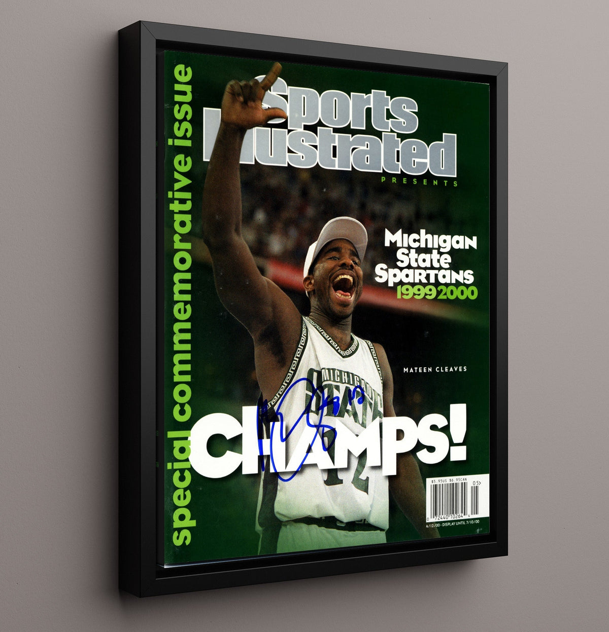 Michigan State Mateen Cleaves National Champions SI Cover 2000 8x10 Framed Canvas college basketball wall art