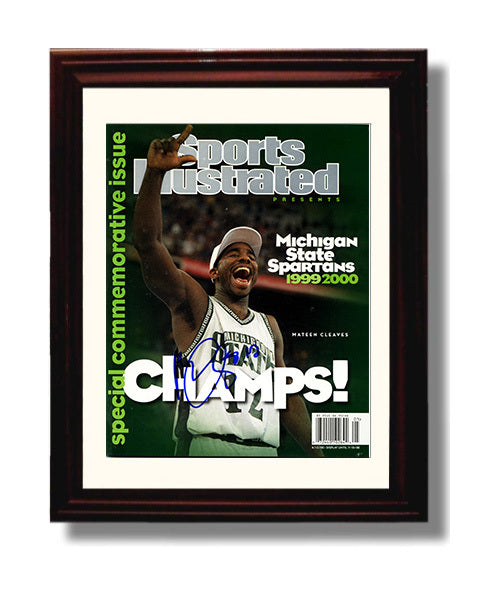 Michigan State Mateen Cleaves National Champions SI Cover 2000 College Basketball Wall Art 8x10 Beveled Frame college basketball wall art print