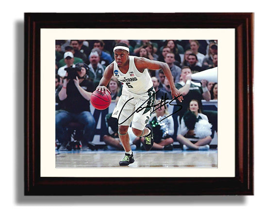 Michigan State Basketball Cassius Winston Bringing Ball Up Court Floor General Control College Basketball Wall Art 8x10 Beveled Frame college basketball wall art print