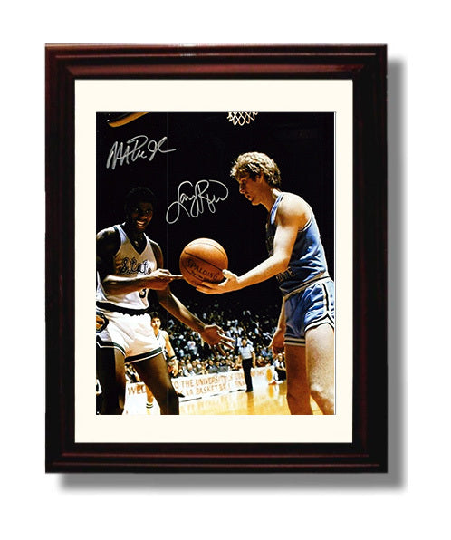 NCAA Basketball Larry Bird and Magic Johnson Championship Duel College Basketball Wall Art 8x10 Beveled Frame college basketball wall art print