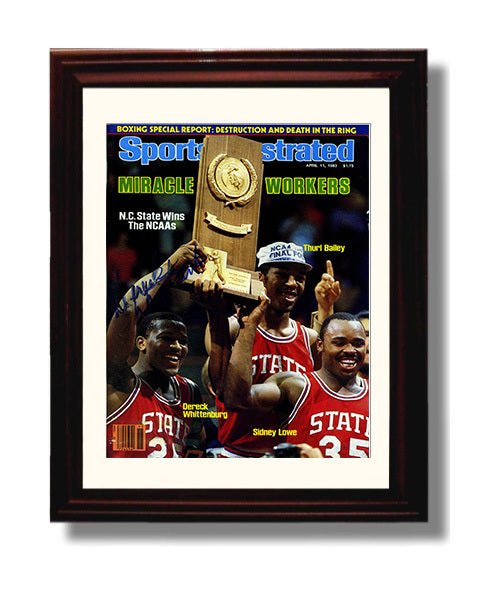 NC State 1983 National Champions Miracle Workers SI Cover College Basketball Wall Art 8x10 Beveled Frame college basketball wall art print