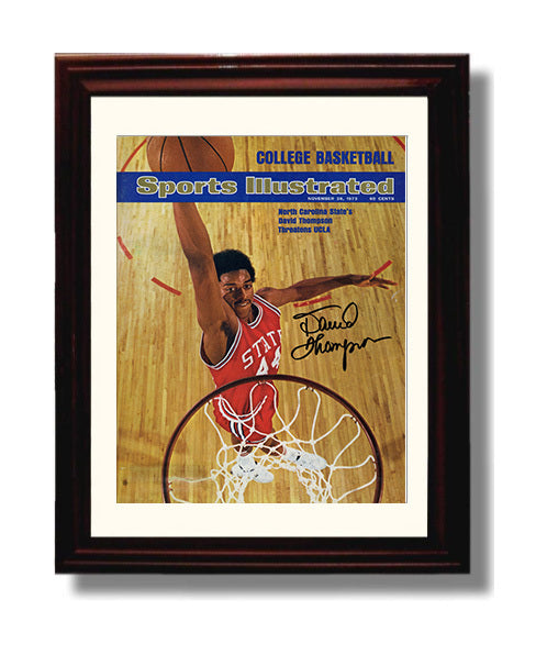 NC State Basketball David Thompson Above the Rim SI Cover 1973 College Basketball Wall Art 8x10 Beveled Frame college basketball wall art print