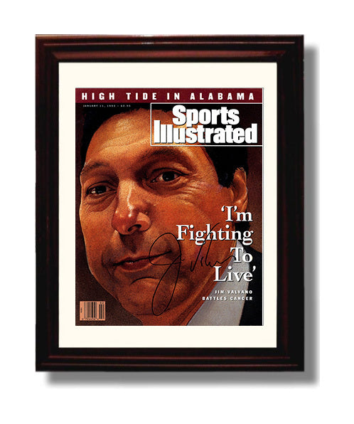 NC State Basketball Jim Valvano Fighting to Live SI Cover 1993 College Basketball Wall Art 8x10 Beveled Frame college basketball wall art print