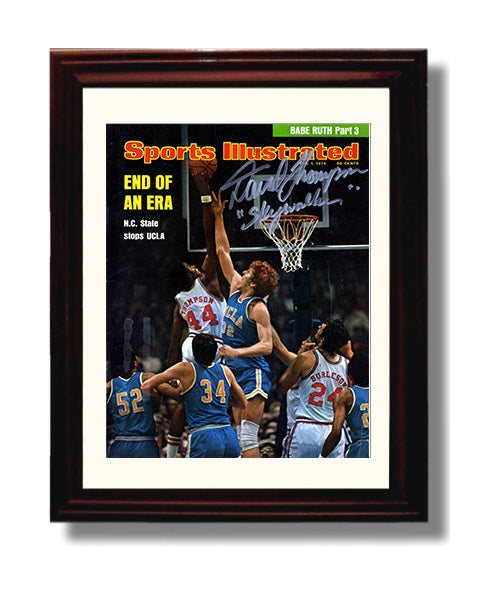 NC State vs UCLA Basketball Rim Block End of an Era 1974 SI College Basketball Wall Art 8x10 Beveled Frame college basketball wall art print