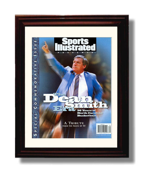 North Carolina Basketball Dean Smith Coaching Legacy Tribute Era 1997 SI College Basketball Wall Art 8x10 Beveled Frame college basketball wall art print