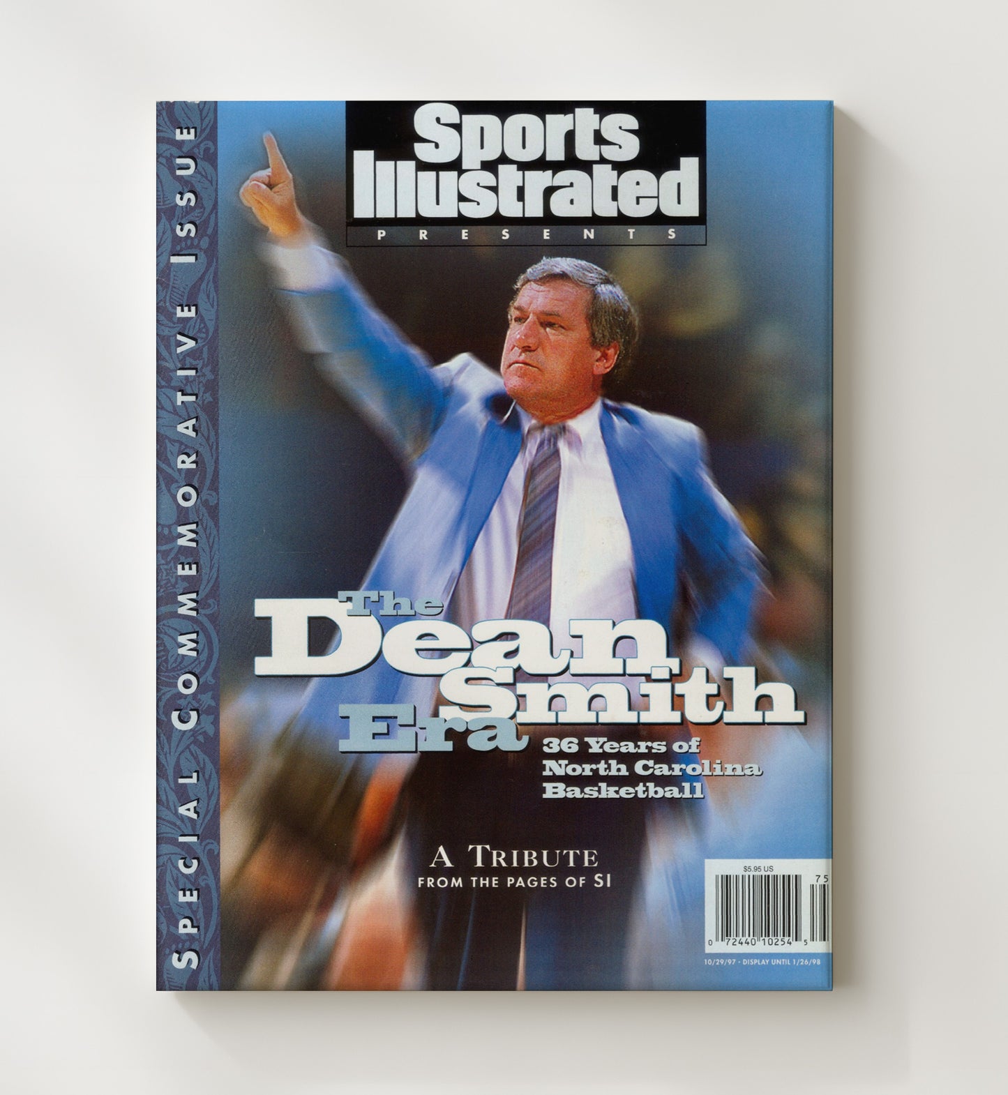 North Carolina Basketball Dean Smith Coaching Legacy Tribute Era 1997 SI College Basketball Wall Art 20x24 Canvas college basketball wall art print