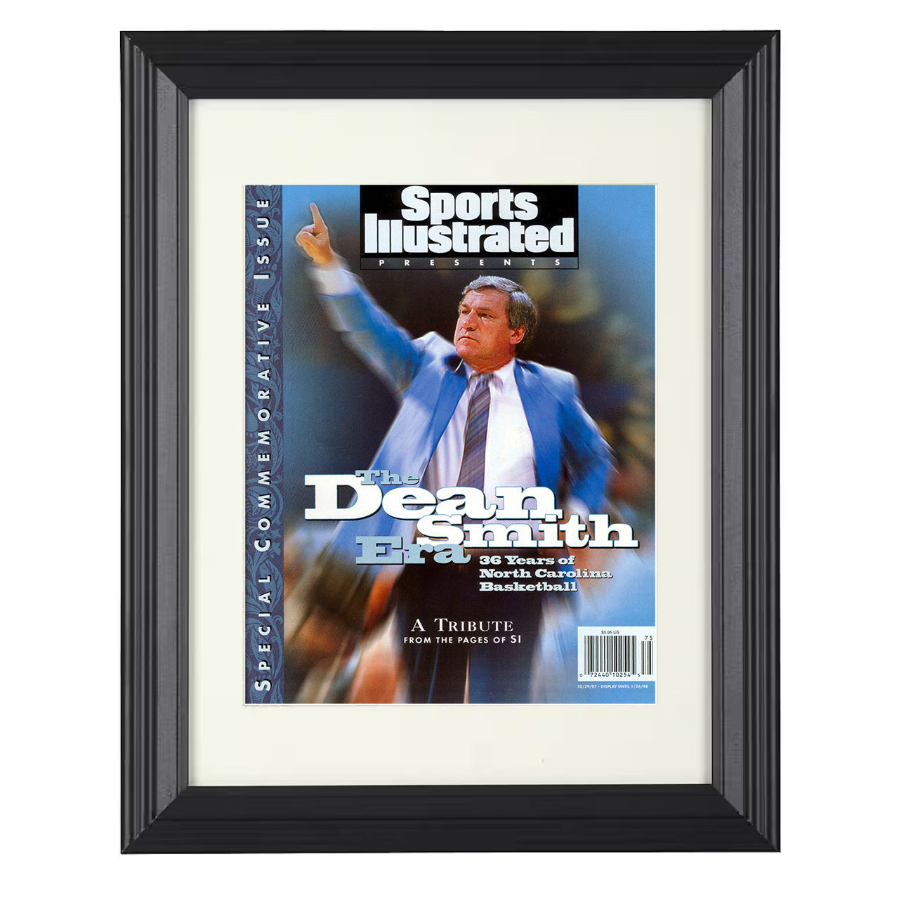 North Carolina – Dean Smith Coaching Legacy Tribute 1997 SI – 8x10 black beveled framed college basketball wall art
