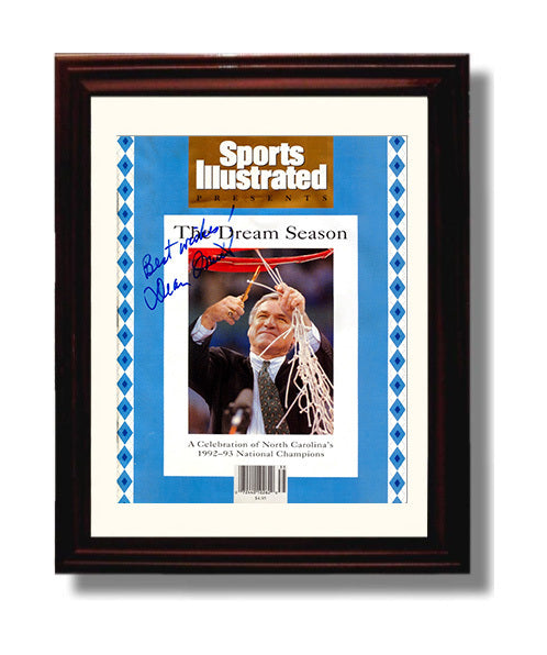 North Carolina Basketball Dean Smith Dream Season Championship Cut College Basketball Wall Art 8x10 Beveled Frame college basketball wall art print