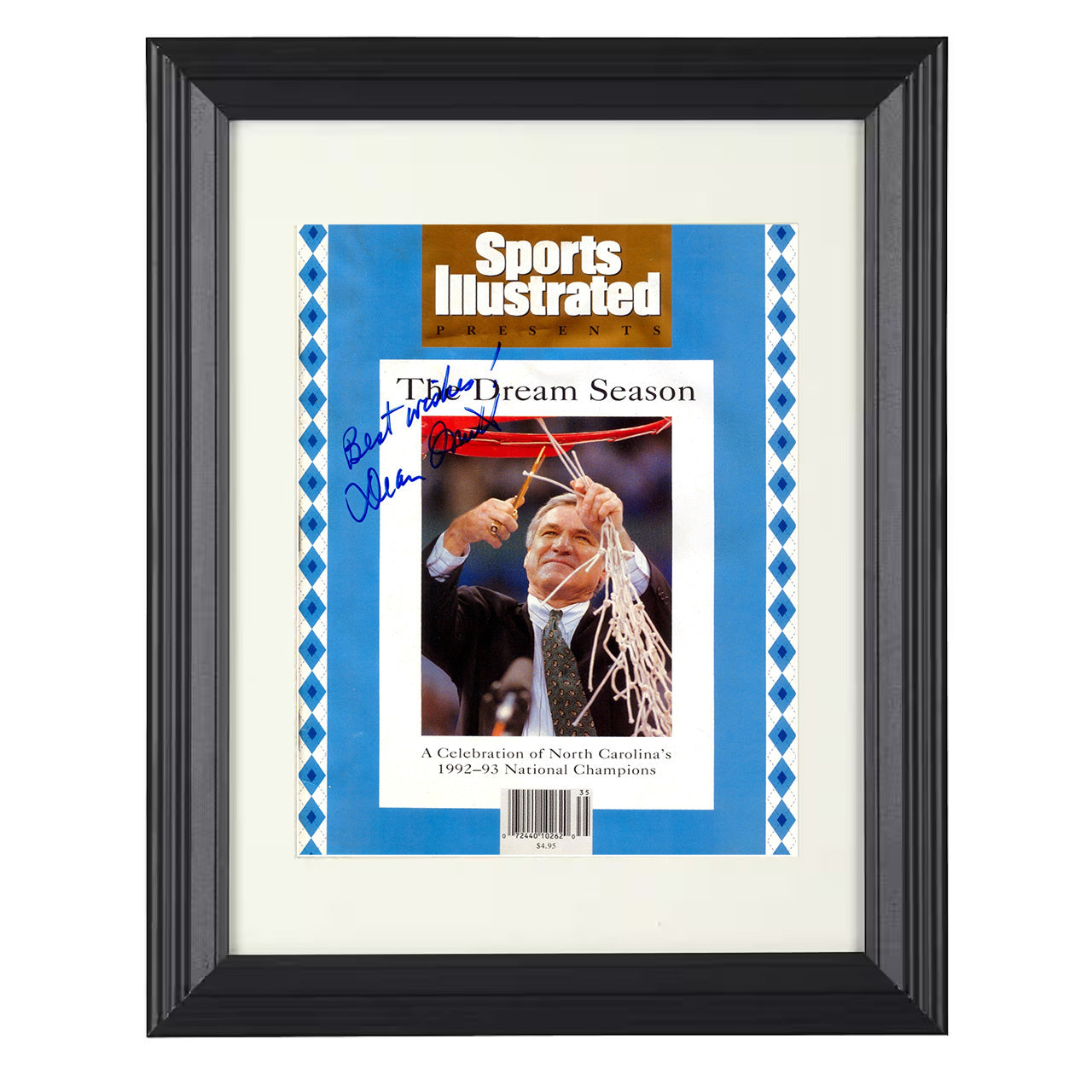 North Carolina – Dean Smith Dream Season Championship Cut – 8x10 black beveled framed college basketball wall art