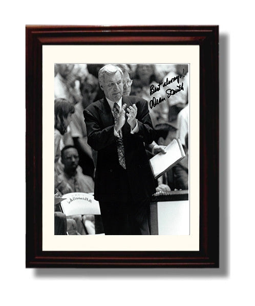 North Carolina Basketball Dean Smith Sideline Applause Leadership College Basketball Wall Art 8x10 Beveled Frame college basketball wall art print