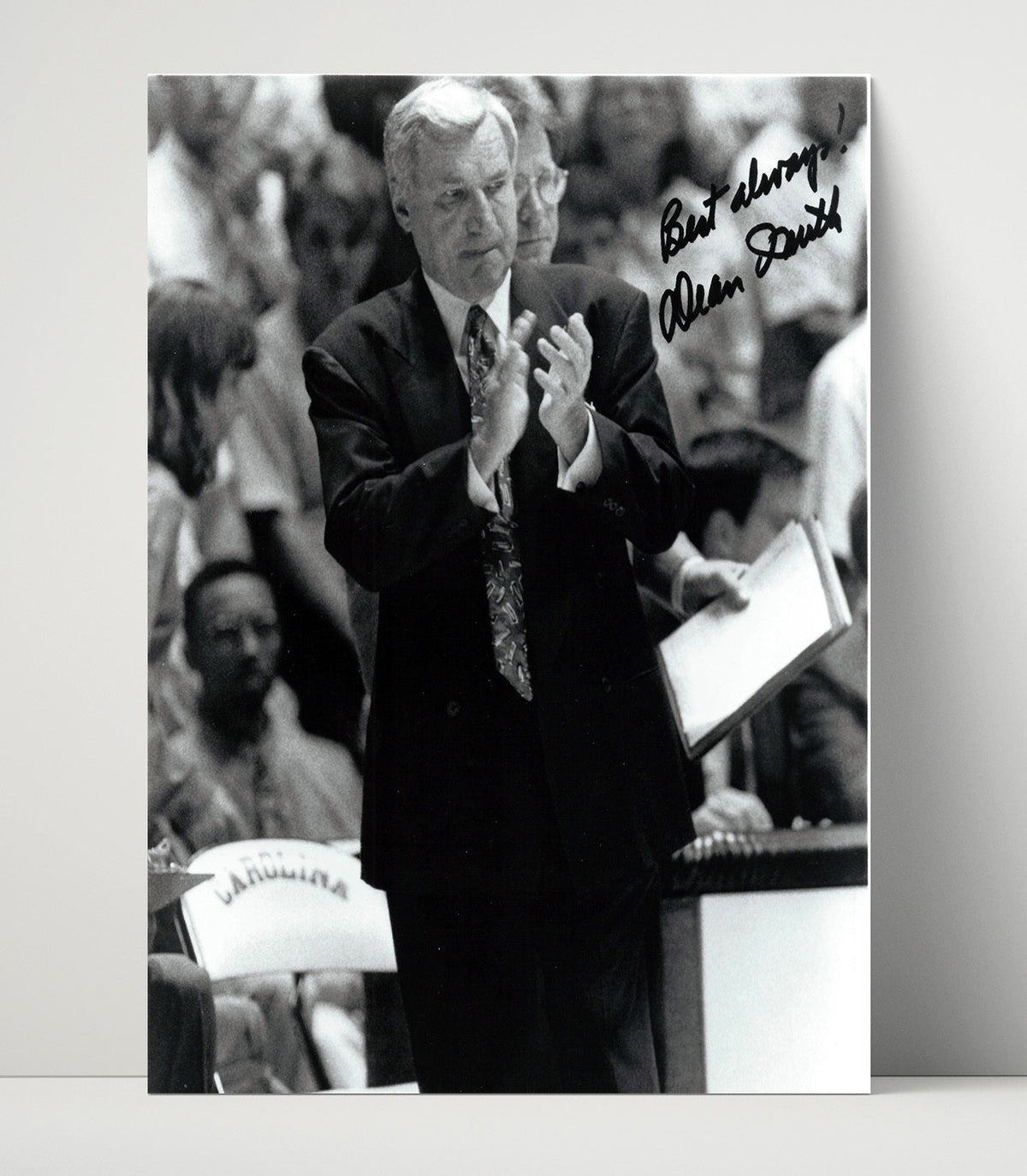 North Carolina – Dean Smith Sideline Applause Leadership unframed college basketball poster print