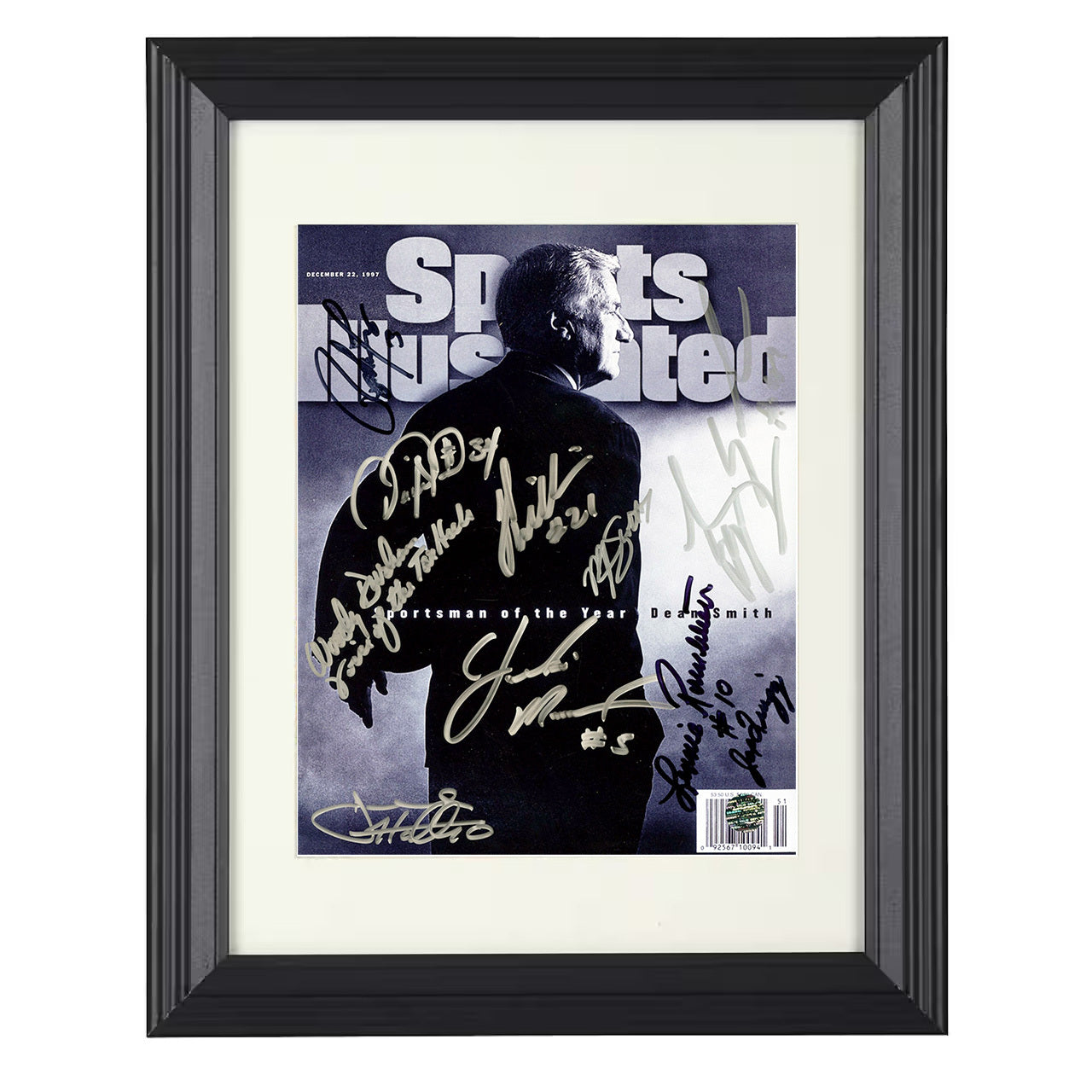 North Carolina – Dean Smith Sportsman of the Year 1997 SI – 8x10 black beveled framed college basketball wall art