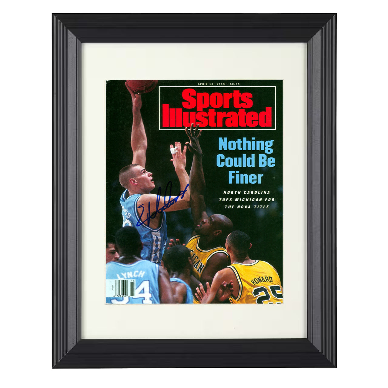 North Carolina – Eric Montross NCAA Championship 1993 SI – 8x10 black beveled framed college basketball wall art