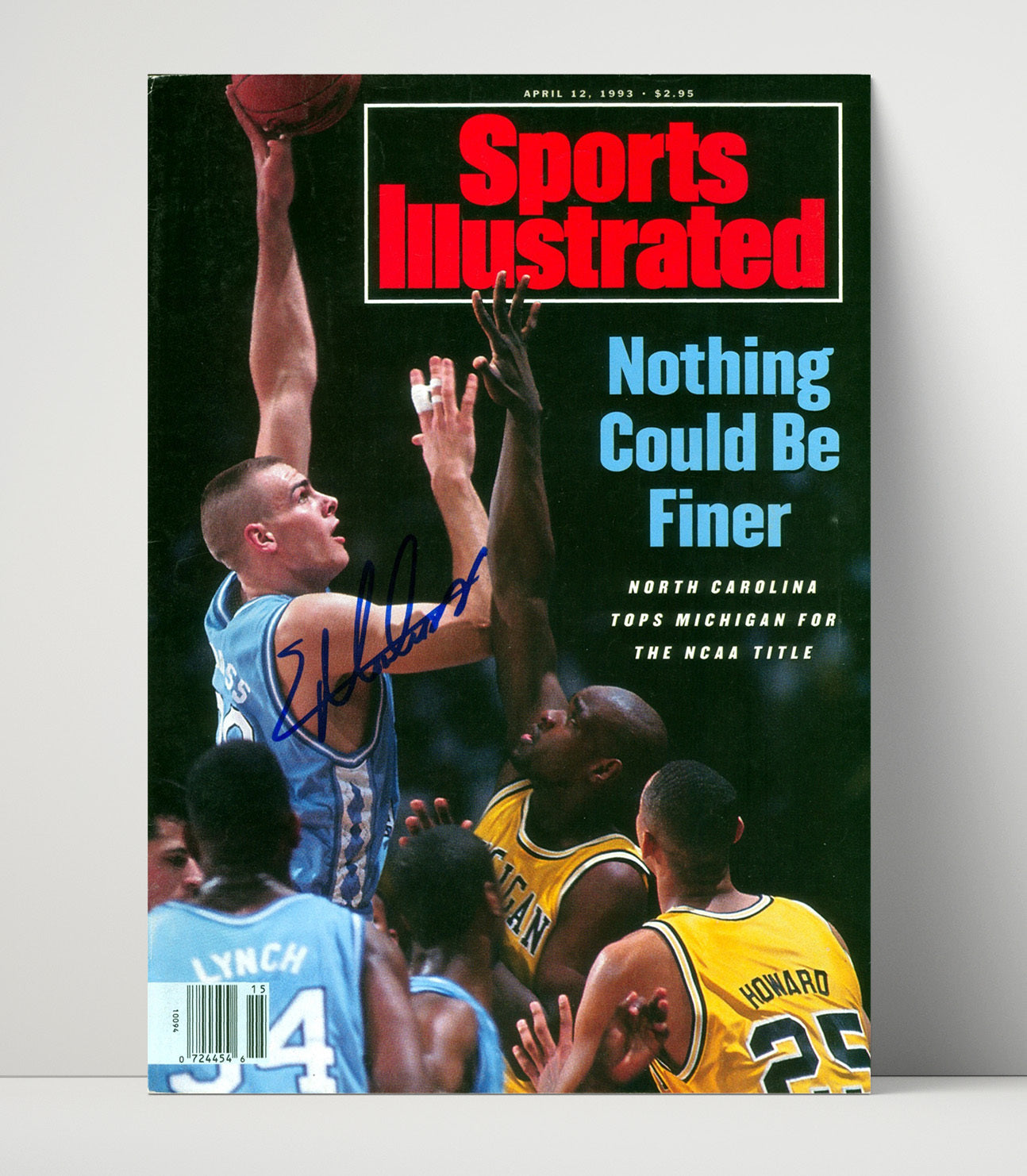 North Carolina Basketball Eric Montross NCAA Championship SI Cover 1993 College Basketball Wall Art 16x20 Unframed Print college basketball wall art print
