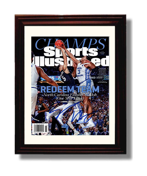 North Carolina Basketball Kennedy Meeks Championship Block SI Cover 2017 College Basketball Wall Art 8x10 Beveled Frame college basketball wall art print